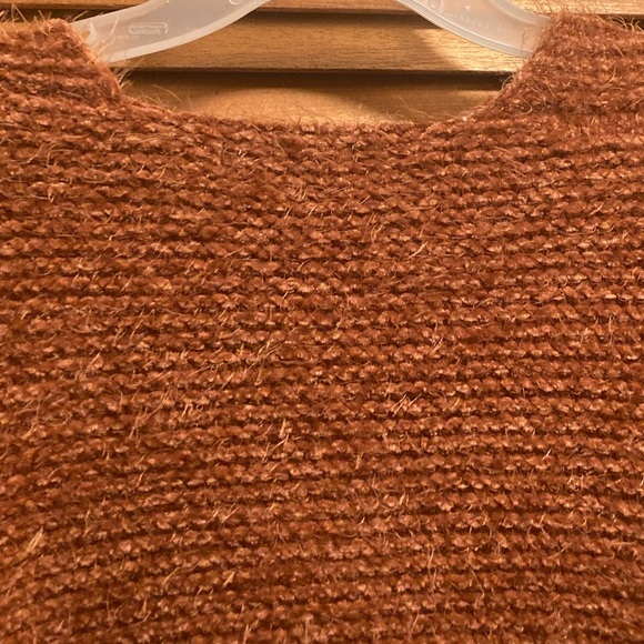 Woven Heart Rust Soft, Fuzzy and Cuddly Cropped Cardigan - Picture 13 of 16